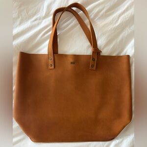 Genuine Leather Tote Bag | Handmade in Mexico | Large Minimalist Carryall | New